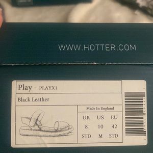 Hotter black Sandals leather US10M New